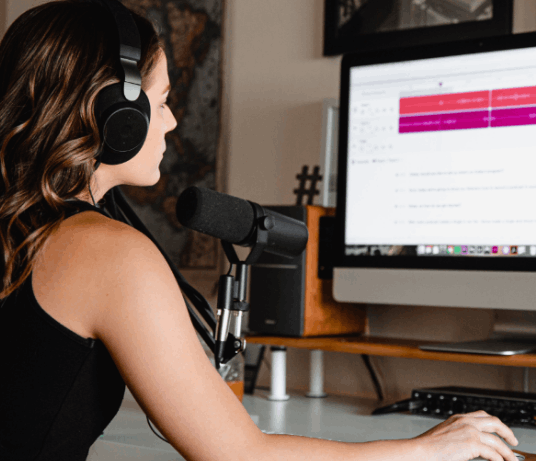 woman podcaster